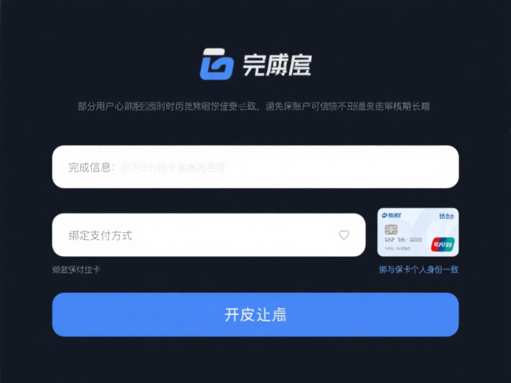 绑定支付方式：开户的最后一步
完成信息填写后，部